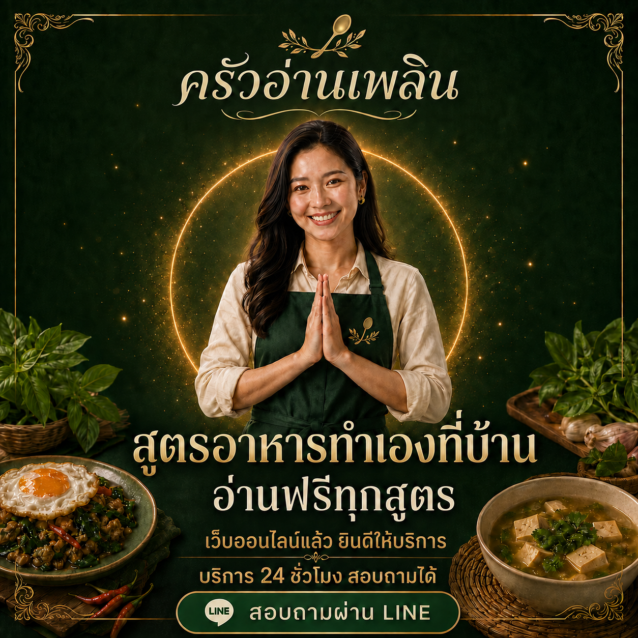 ครัวอ่านเพลิน สูตรอาหารทำเองที่บ้าน อ่านฟรีทุกสูตร เว็บออนไลน์แล้ว ยินดีให้บริการ บริการ 24 ชั่วโมง สอบถามได้ สอบถามผ่าน LINE